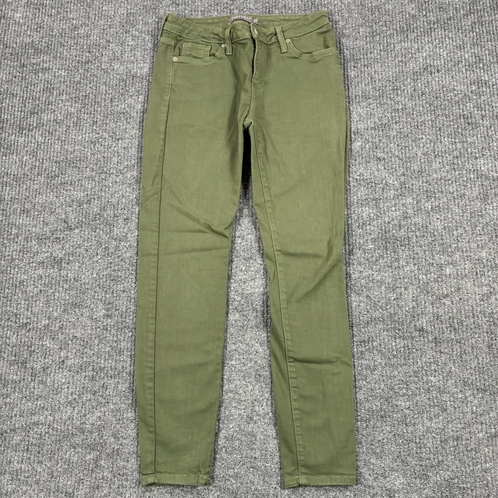 Just USA Womens Skinny Jeans Size 27 Olive GreenDenim Stretch Mid Rise